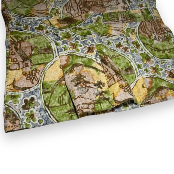 True Vintage 60s Surfline Barkcloth Hawaiian Shirt Sz M w Flap Pockets, Epaulets - Picture 10 of 14